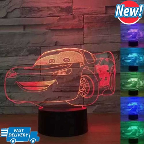 Cars lightning mcqueen led - 3d,